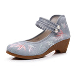 Zingj Heels Single Shoes Lady Spring And Summer Style Retro Embroidered Cloth Shoes National Wind Female Chinese Wind Cheongsam