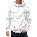 Men's Casual Coat Hooded Autumn And Winter Tunic Station Multi-Pocket