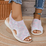 Women Autumn Summer New Net Cloth Flat Soles Fish Mouth Flying Sports