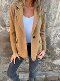 Women's Casual Hair In Autumn And Winter 2025, Collar Button Fake Pocket
