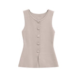 And Winter New Soft Buckle Vest Top