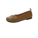Zingj Dou Shoes Female 2024 Spring And Autumn New Soft Leather A Foot Pedal Flat Shoes Night Wind Gentle Fairy Single