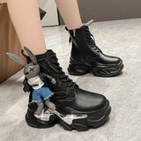 Martin Boots Female Autumn Winter 2025 New Station Locomotive Boots Female Boots Cartoon Korean Version High Help Ankle