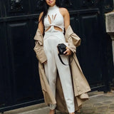 2025 New High-Collar Sleeveless Personality Irregular Hollow Design Senior Sense Of Women's Knitted