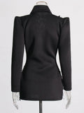 Temperament Elegant Wind Autumn 2025 New Splicing Nail Drill Design High-Rise Thin Suit Dress