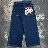 Zingj Y2K Baggy Jeans Men's Pattern Hip-Hop Street Harajuku Men's Wide-Legged Pants 211-0-Outfit