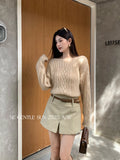Xixi 2025 Autumn And Winter White Standard Sweet Cool With Pure Color High-Waisted Half-Dressed Ass A Short Skirt Women