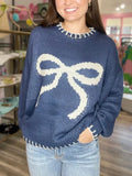 Bow Jacquard Sweater- Outfit