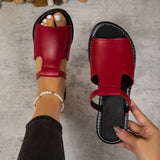 Fashion New Slippers Large-Size Hollow Pure-Color Fish Mouth Sandals