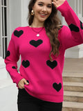 And Winter New Sweater Women's Loose Love Embroidered Color Collar Knitted