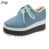 New Autumn Winter Women Plus Velvet Thick Warm Cotton Shoes Female Snow Boots Casual Increase Platform Thick Sole