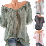 Solid Color Summer Women's Off-shoulder Short-sleeved