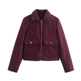 Women's Explosive Collared Pocket Zipper