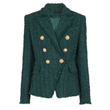 Autumn And Winter New High-End Fabric Trough Tuxedo Side Coarse Flowers To Repair Suit Jacket Ink