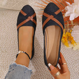 Large-Size Denim Cloth Low Help Shallow Single Shoes Female Flat Soles Feet Casual Lazy Bean