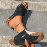 New Women's Slippers Hollow Large-Size Slippers Casual Fashion Slope And Fish Mouth Cool