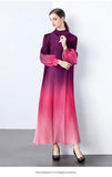 And Fashionable Gradient Lantern Sleeve Pressure Folding Dress Women Autumn And Winter Loose Apparent Thin-Skinny A-Character
