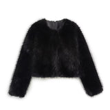 New Artificial Fur Effect Short Fashion Jacket