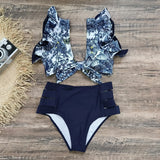 Bikini2025 New Lotus Edge Bikini Split Swimsuit Sexy High