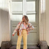 Women's Explosive Color Printing Cotton Coat Fashion Loose