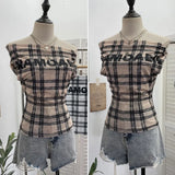 Lattice One-Word T-Shirt T-Shirt Irregularly Printed Sleeveless Top