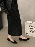 2025 New Retro Leopard-Print Metal Shallow Mouth Single Shoes French Temperament Velvet Head Tip Fine Heel High