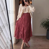 Spring And Autumn New 100 Folded Wrinkles Skirt Hot Soft Half Dress In