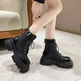 New Handsome Small Thick Bottom Casual Black British Style Ankle