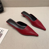 Spring New Temperament Show Thin Pointed Cat And Baotou Cool Slippers Women Wear Fine And Leisure Muller Half