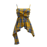 Shooting Irregular Skirt Lattice Sling Vest Women's Summer Design Sleeveless Top