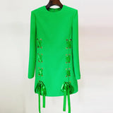 Early Spring New Star Fashion Ribbon Rope Casual Round Neck Long Sleeve