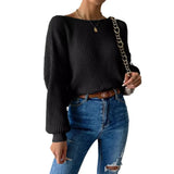 Zingj New Open Back Knit Sweater Long Sleeve Long Sleeve Knit Sweater Woman-Outfit