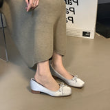 Single Shoes Women 2025 Spring New Low-Heeled Mary Jane Shoes Grandmother Shoes Soft Soles Of Shallow Bean Shoes