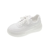 Bottom Height Small White Shoes Light Luxury High-End Old Dad Shoes Women's Single Shoes Summer Lace Breathable Leisure Sports