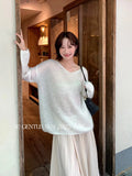 Xixi 13 Lines 2025 Autumn White Label In Temperament Elegant Mare Knit Sweater Sweater Female
