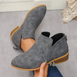 Large-Dish-So-Skin Boots Women's Pointed Zippers And Ankle Boots Women's Zippers And Ankle