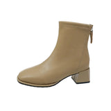 Head Thick And Short Boots Women's Shoes Senior Spring And Autumn With Low Cylinder Elastic Lean Women's Boots English Style Fashion Short