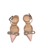 New Fashion Pointy Bow Water Drill High Heels Silk Stumbling Buckle Fine Women Sandals