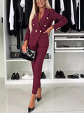 Selling Lady Elegant And Able-Doing Professional Double Buckle Suit Suit