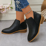 Large-Dish-So-Skin Boots Women's Pointed Zippers And Ankle Boots Women's Zippers And Ankle