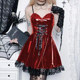 Autumn New Sexy Halter Dress Dark Death Note Leather Strap A Pendulum Dress For