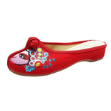 Zingj Embroidered Cloth Shoes Sandals National Tide Quintessence Of Facial Makeup Flower Dan Dish Buckle Female Cool