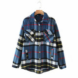 Autumn Women's Wear Urban Leisure Woolen Plaid Shirt