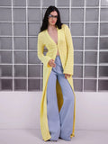 Long Hollow Knitted Coat Women Slim Thin Casual Fashion Party Out Of The Street