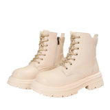 Autumn And Winter New Thick Thick Warm Martin Boots Thick Back Thick Lace Women's Shoes