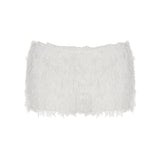 Autumn And Winter Snow White Plush Warm Low-Rise Leisure Home Pants Christmas Age Reduction Personality Tight