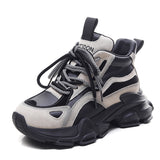 Layer Of Cowhone Cake Thick-Bottomed Old Dad Shoes Women In The Autumn Of The New Small Man To Increase The Casual Shoes