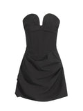 Fashion Sexy Dress Women 2025 Summer New Breast-Wearing Skirt Folds High-End Women's