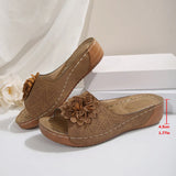 Slippers Women 25 New Slope And Exposed Toe Wearing Flower-Shaped