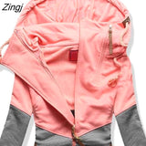 Spring Women Jacket 2021 Fashion Autumn Winter Pink Blue Hooded Sweatshirt Zipper Hoodies Coat Female Sweat